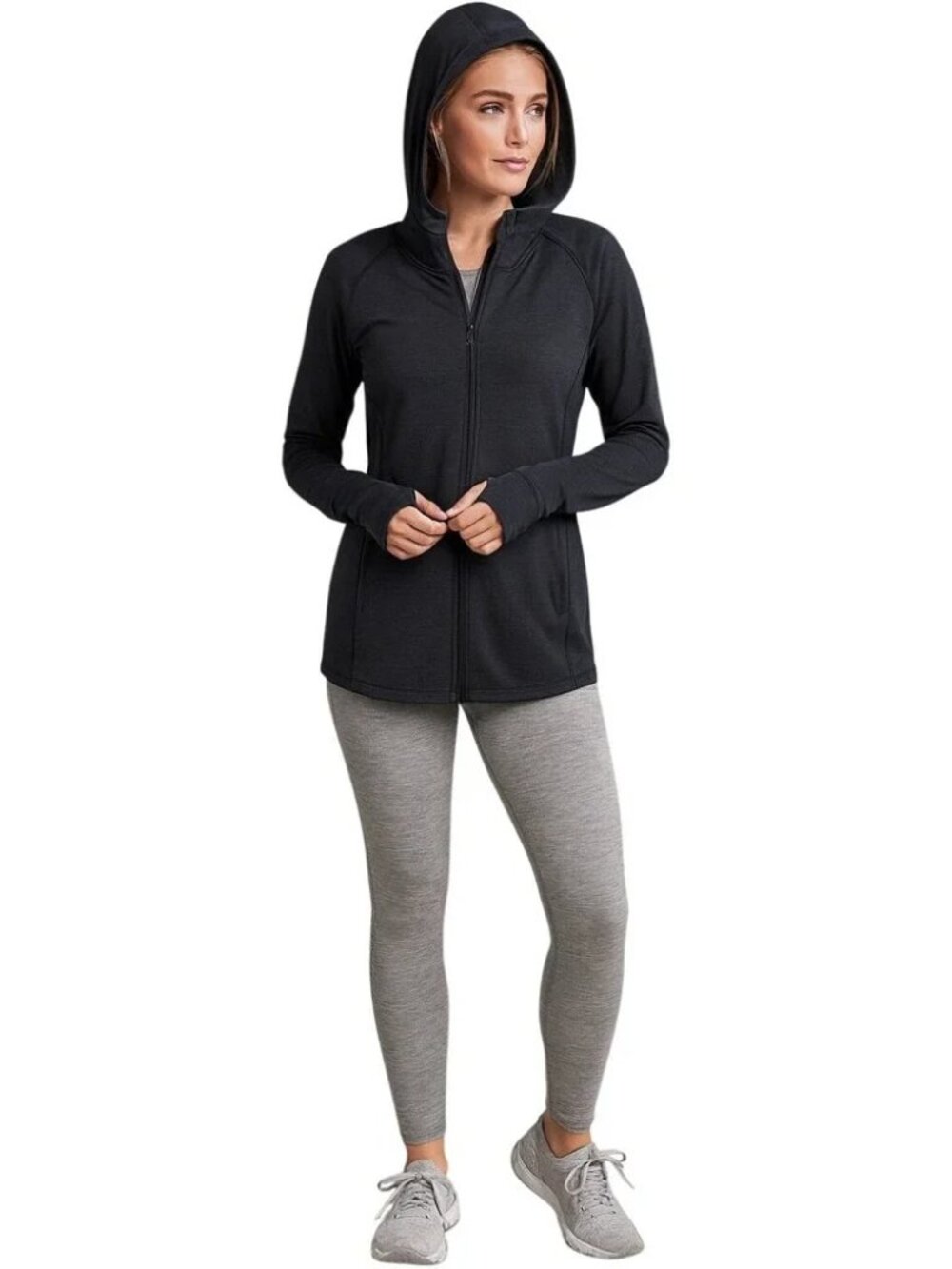 Athleta Pacifica Illume Relaxed Hooded Jacket Black M